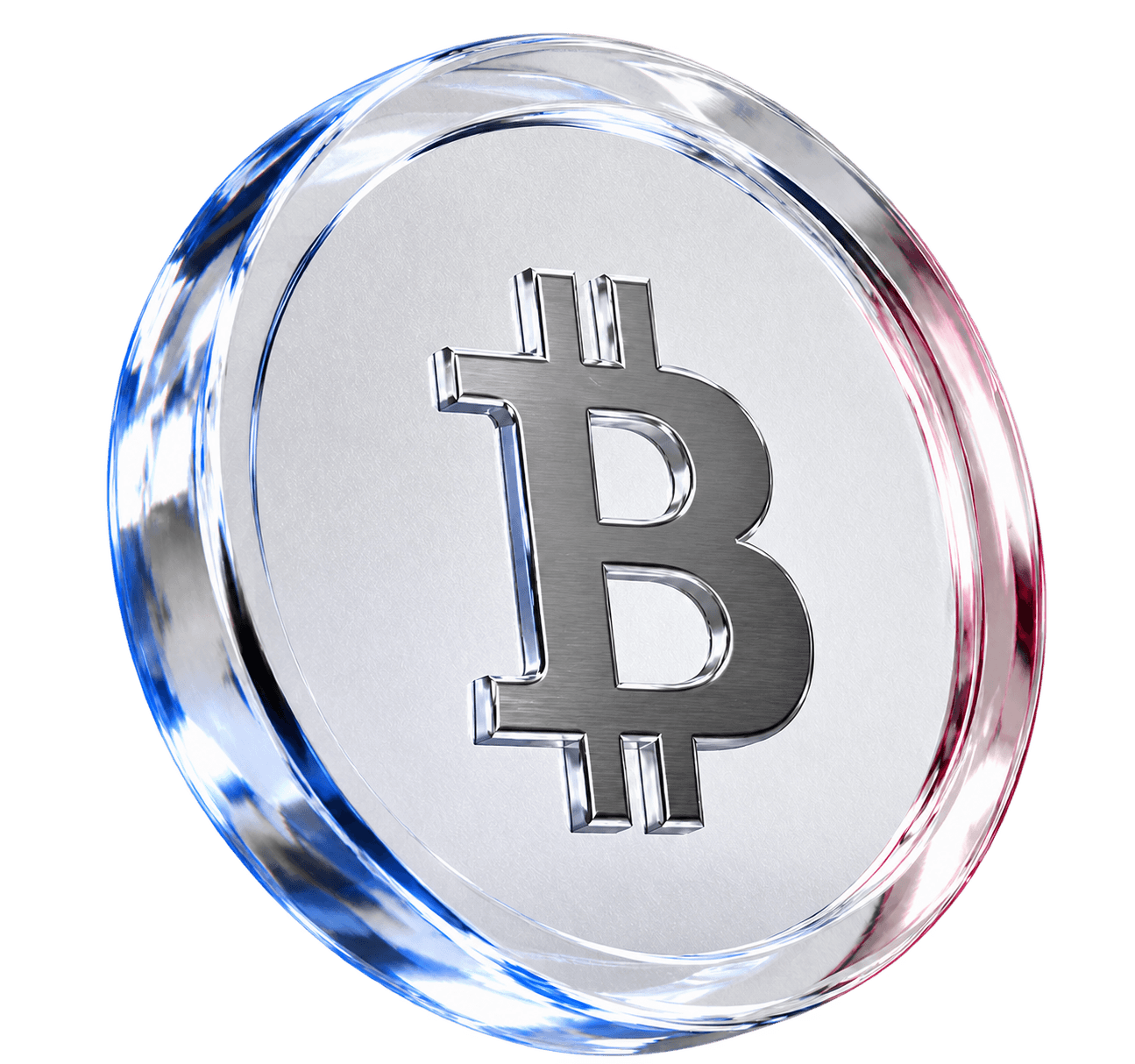 Kristallen Bitcoin munt